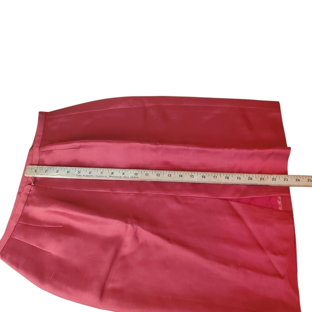 Vntg 90s Kay Unger Red Silk Suit. Cropped Jacket and Skirt. Size 10. #219 - Picture 12 of 16